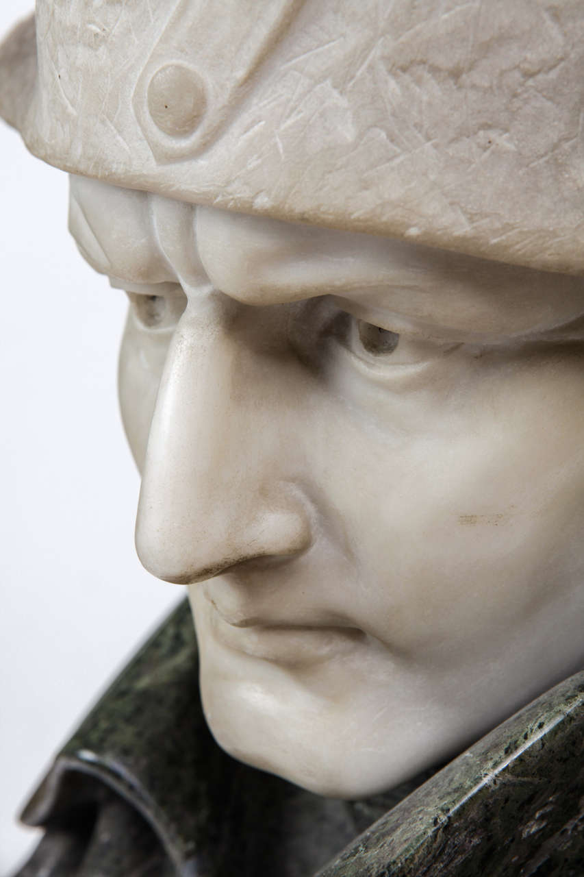 19th Century Napoleon Bonaparte Marble Italian Bust, 1890s For Sale 2